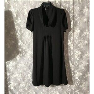 Calvin Klein Black Knit Dress Size 12 Cowl Neck Corpcore Office Goth Chic